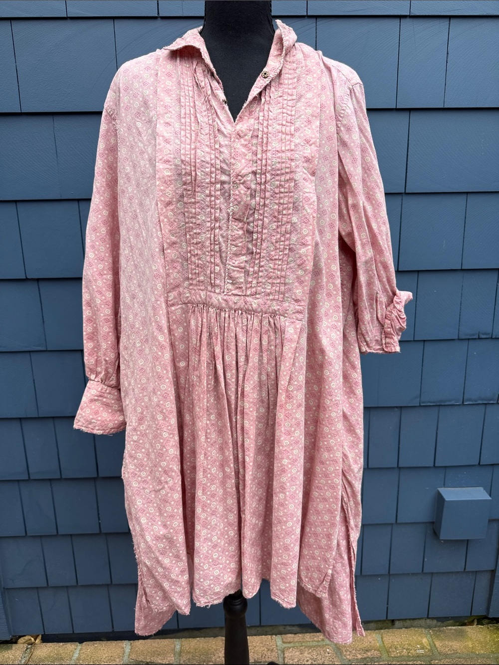 Magnolia Pearl Dusty Rose Pintuck Prairie Dress Cordelia Nightshirt OS